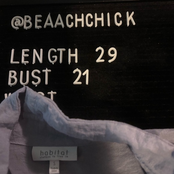 Habitat Gray Blue Tunic Top Lagenlook Wired Collar Women’s Sz Small 3/4 Sleeves - Picture 6 of 6